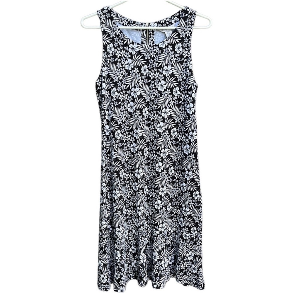 NWOT Tommy Bahama Tropical Floral Dress Sleeveless Black White Size Small